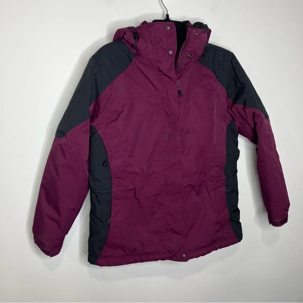 L.L. Bean purple & black‎ coat size medium